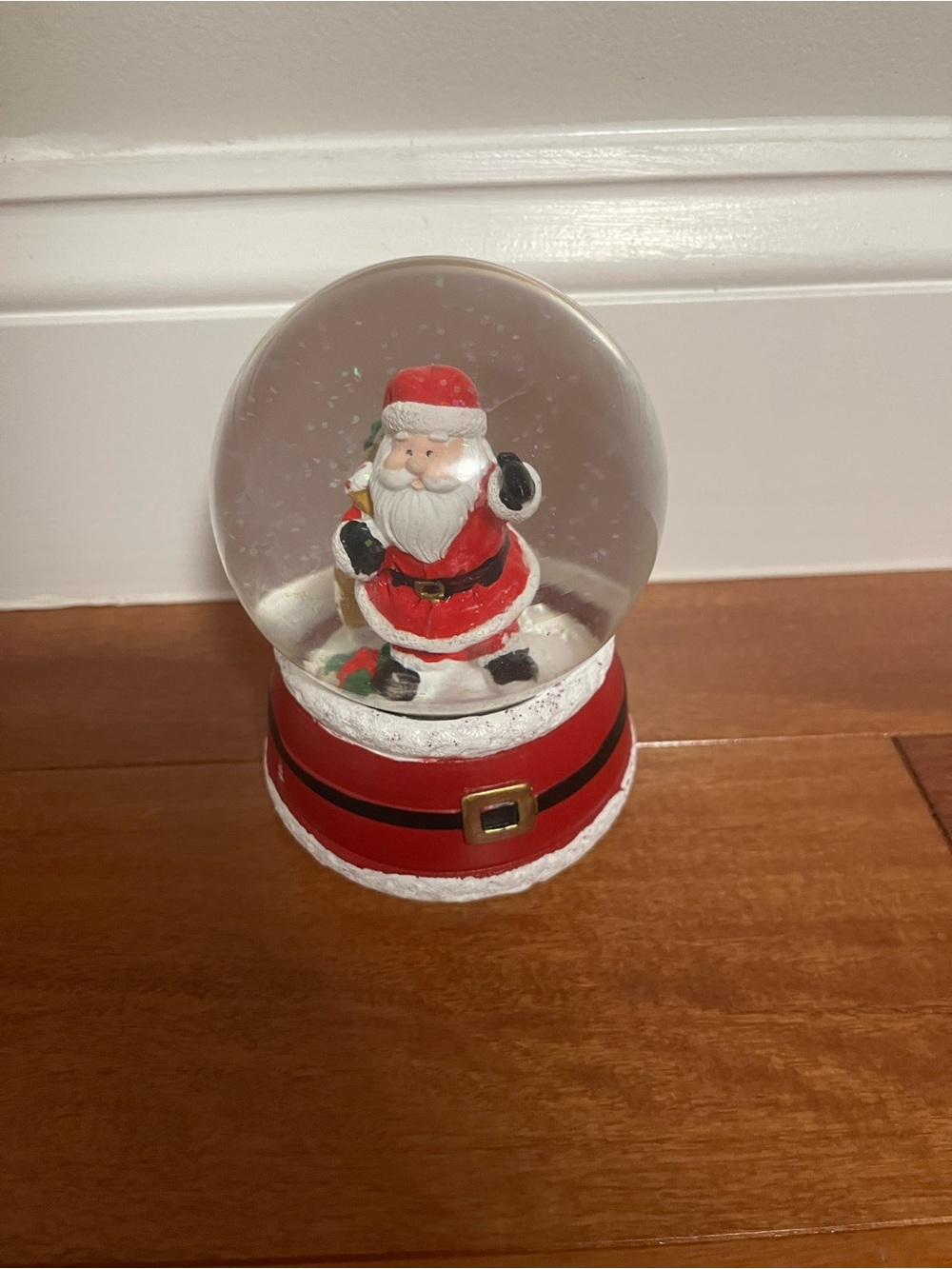 Holiday Santa Snow Globe - Red Santa Design